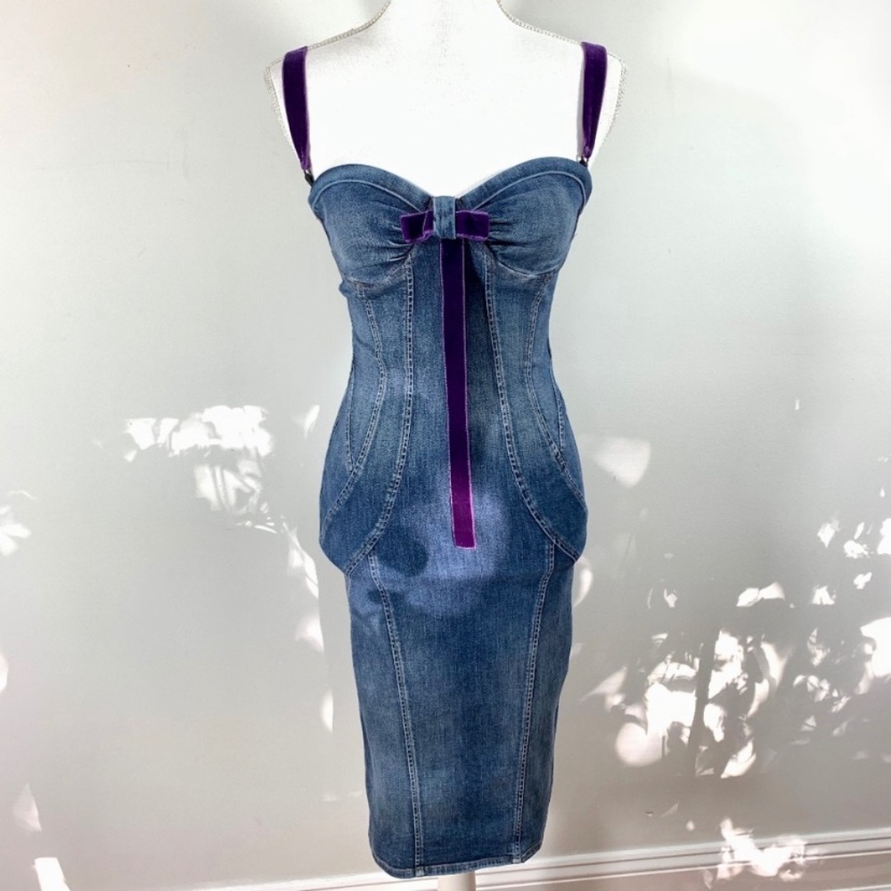 Dolce & Gabbana Denim Corset Bustier Dress